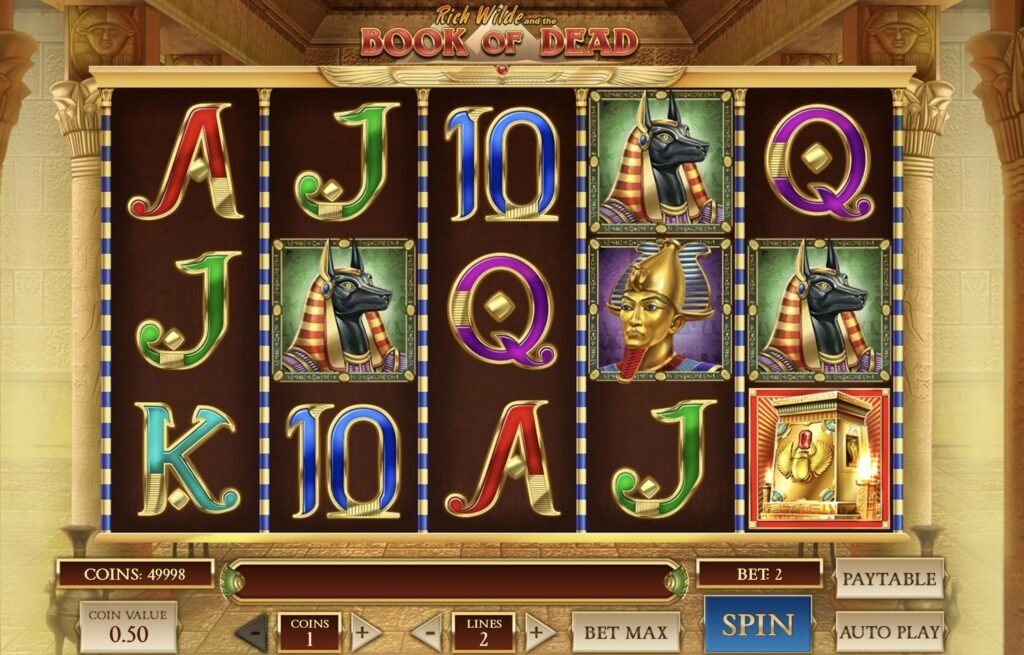 Fairspin Crypto Casino-da Book of Dead slot maşını