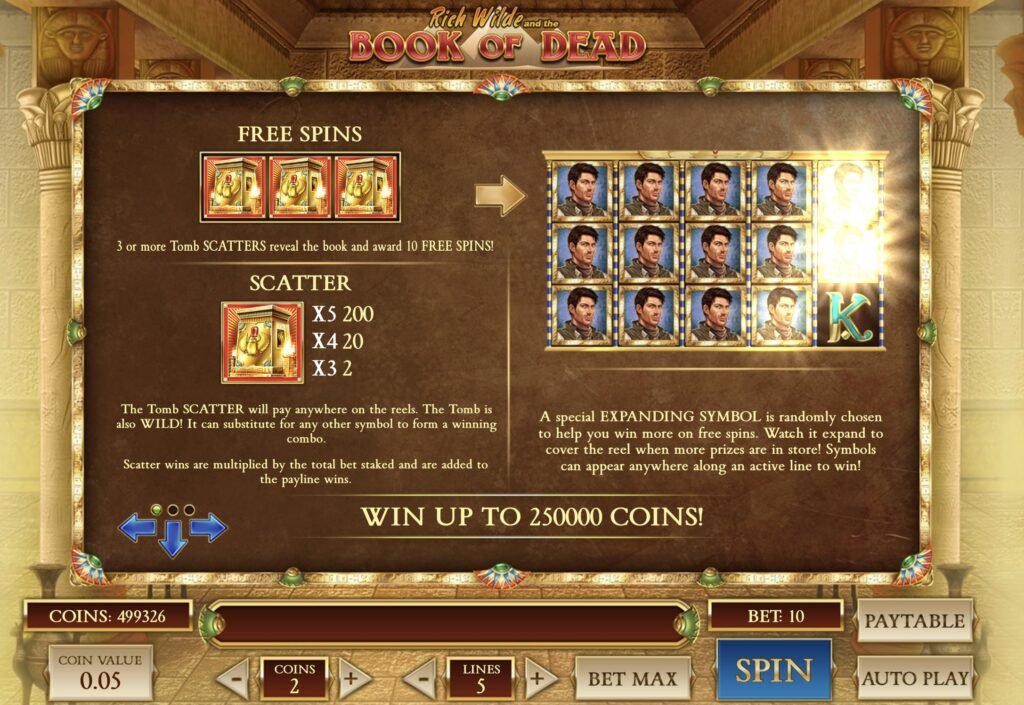 Pin Up Casino'dan Book Of Dead'de Bonuslar