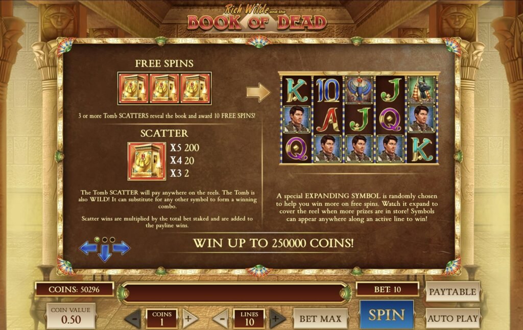 Mostbet Casino'dan Book of Dead bonusları
